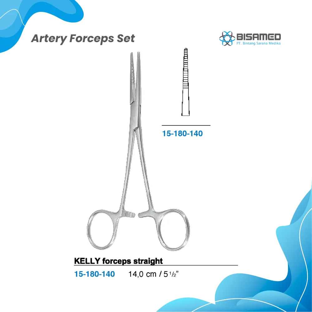 KELLY forceps straight 14 cm