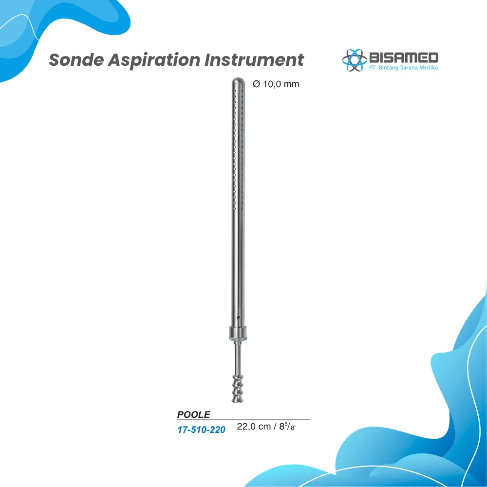 POOLE Suction Tube, straight, ø 10 mm /30 Charr,  22,0 cm