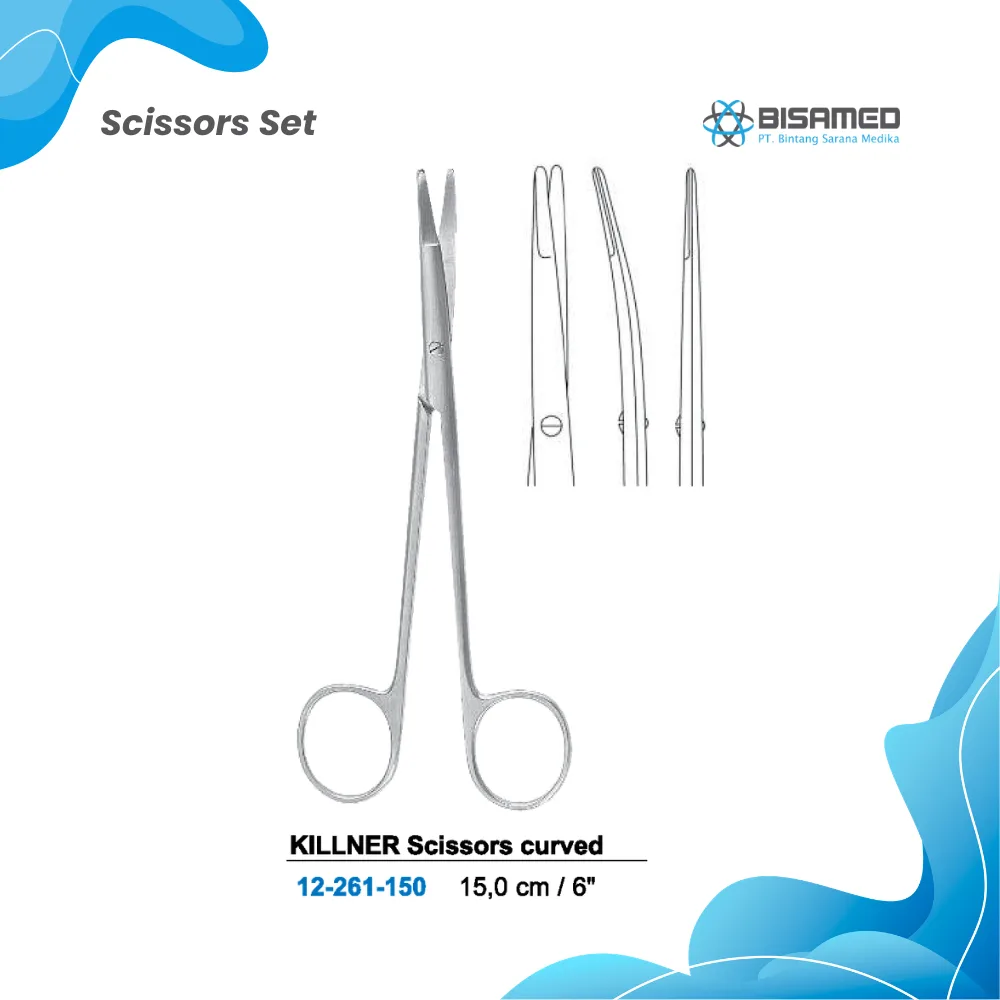 KILLNER Scissors curved 15,0 cm