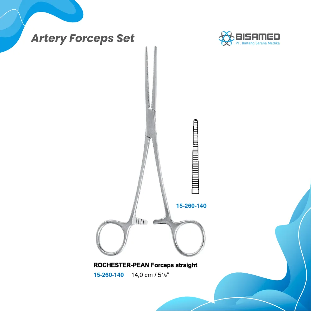 ROCHESTER-PEAN Forceps straight  14 cm