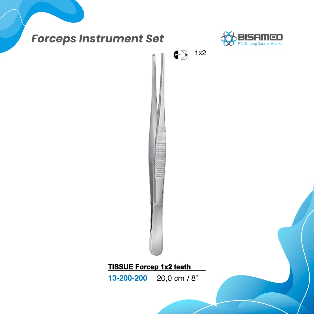 TISSUE Forcep 1x2 teeth 20,0 cm