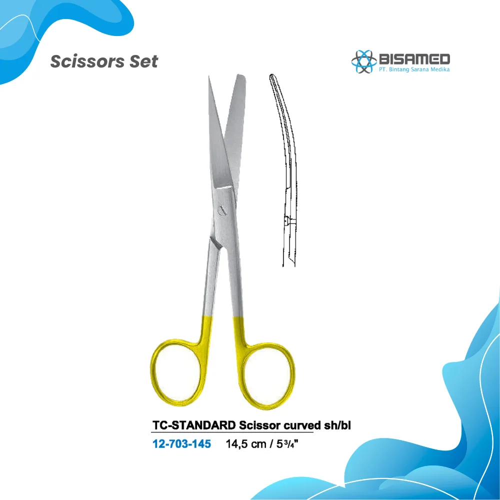 TC-STANDARD Scissor curved sh/bl 14,5 cm