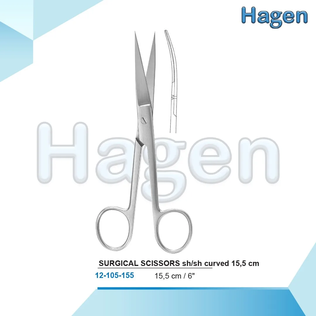 SURGICAL SCISSORS sh/sh curved 15,5 cm