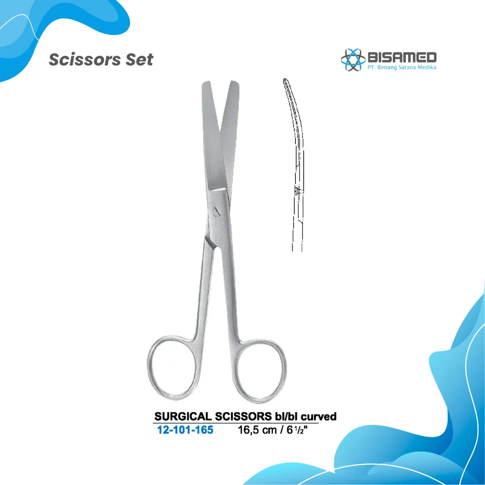 SURGICAL SCISSORS bl/bl curved  16,5 cm